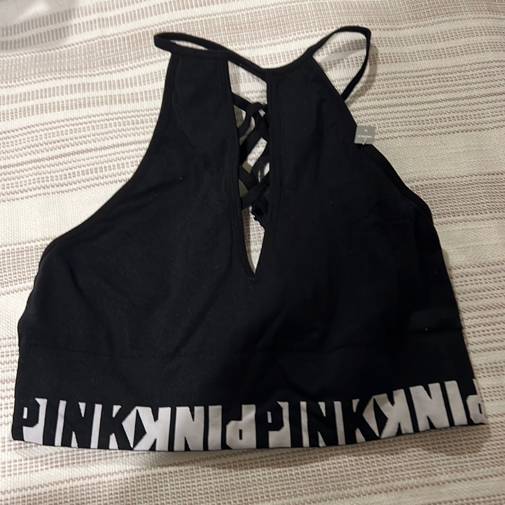 Pink sports bra